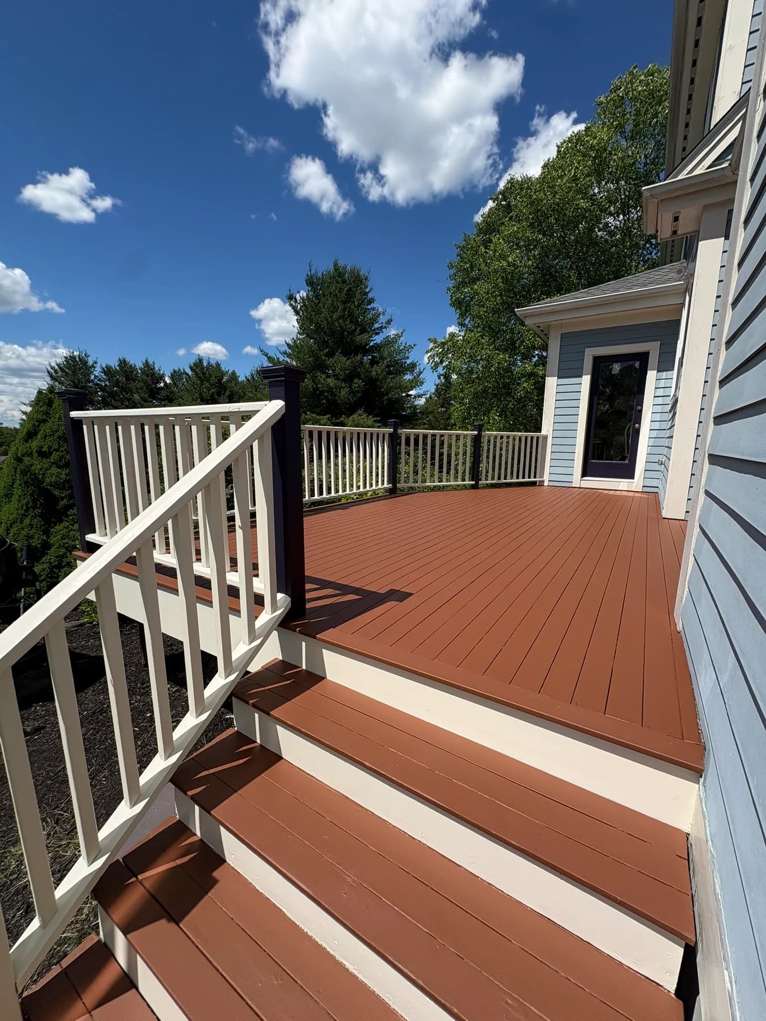 Natural wood trim converted to a painted finish